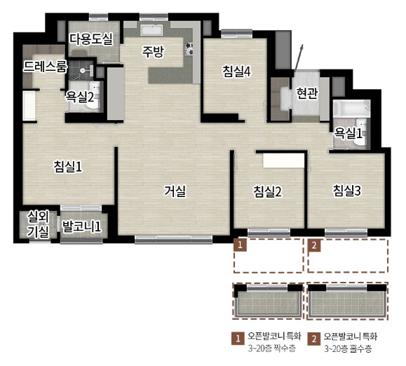 리버센 SK VIEW 롯데캐슬 100A 평면도