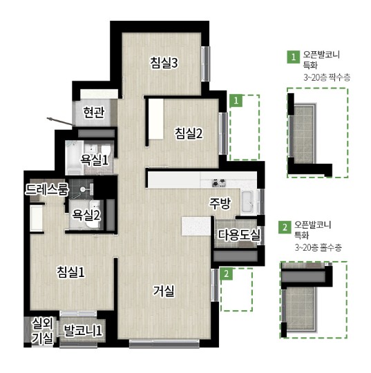 리버센 SK VIEW 롯데캐슬 70B 평면도