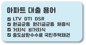 아파트 대출 용어